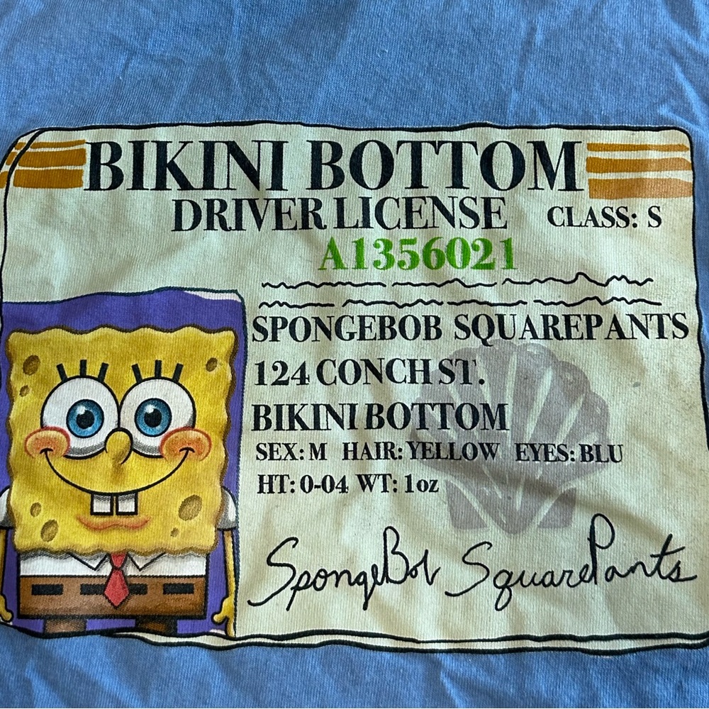 Nickelodeon: Spongebob Drivers License Light Blue Tee
